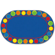 Flagship Carpets Cheerful Sitting Spots Oval Rug - Classic - 13.16 ft Length x 10.75 ft Width - Oval - Multicolor - Nylon