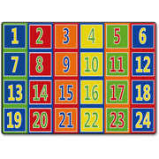 Flagship Carpets Fun 123s Color Square Rows Rug, Multicolor, 99.96" x 72", 1 Each