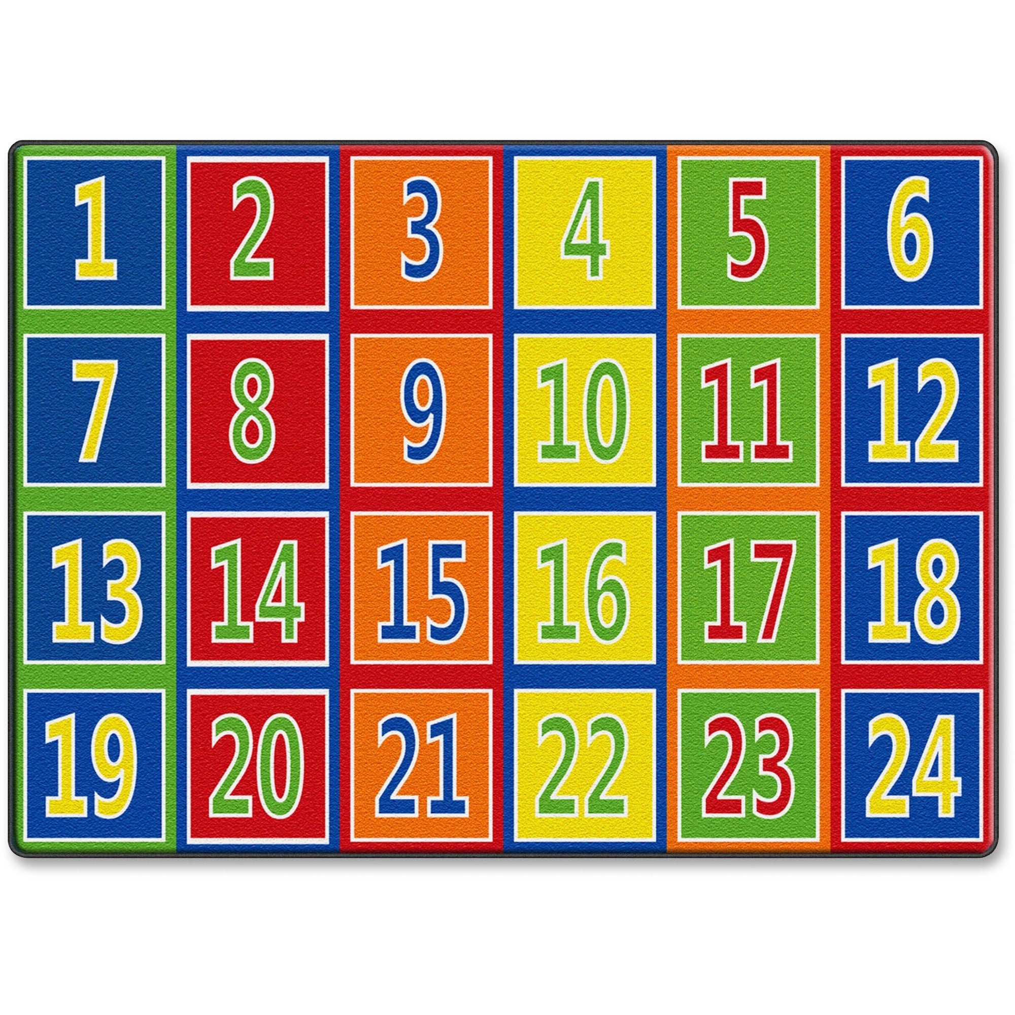 Flagship Carpets Fun 123s Color Square Rows Rug, Multicolor, 99.96" x 72", 1 Each