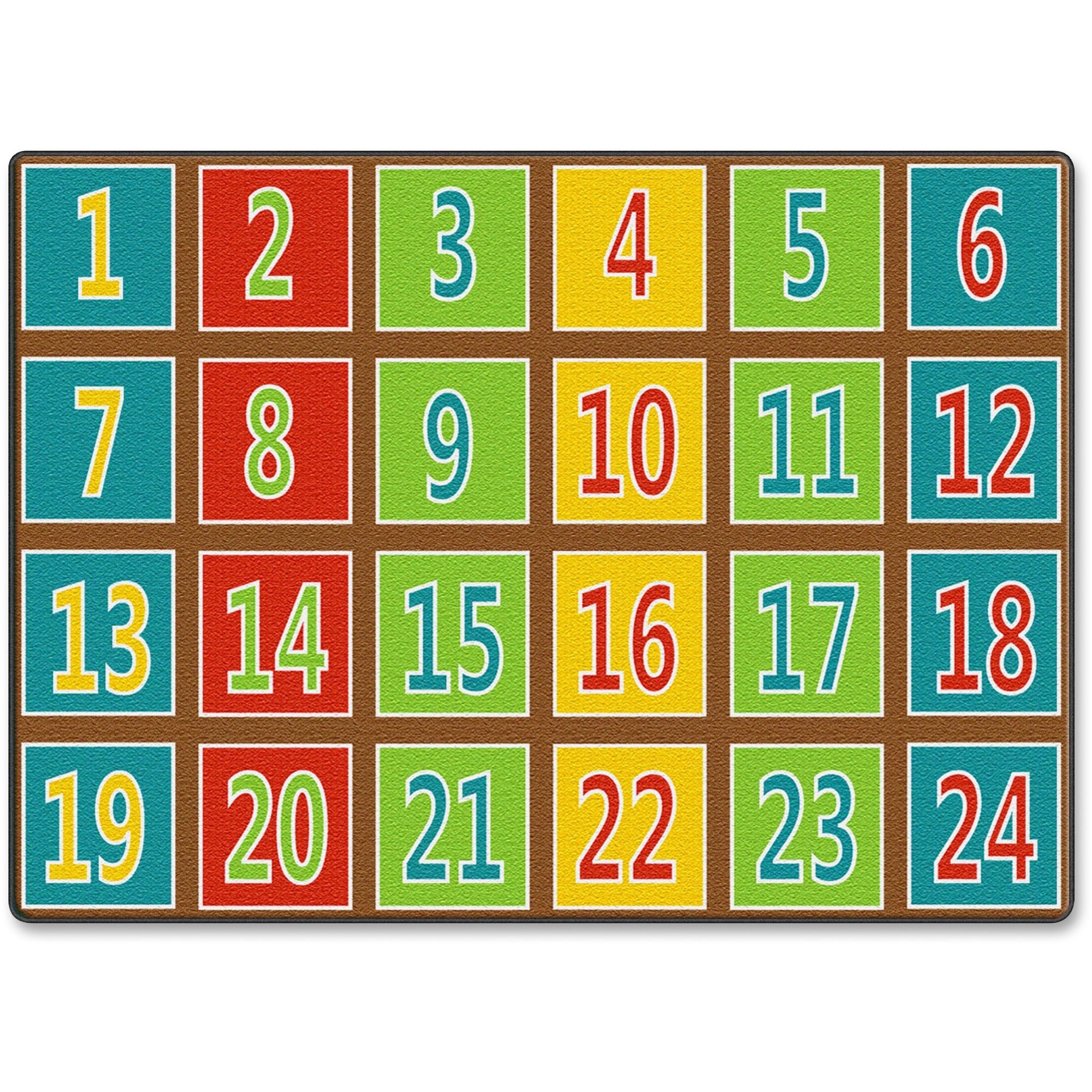 Flagship Carpets Fun 123s Color Square Rows Rug, Multicolor, 99.96" x 72", 1 Each