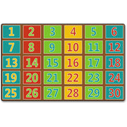 Flagship Carpets Fun 123s Color Square Rows Rug, Multicolor, 12 ft Length x 90" Width, 1 Each