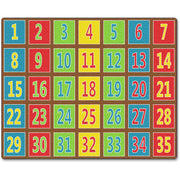 Flagship Carpets Fun 123s Color Square Rows Rug, Multicolor, 13.16 ft x 10.75 ft, 1 Each