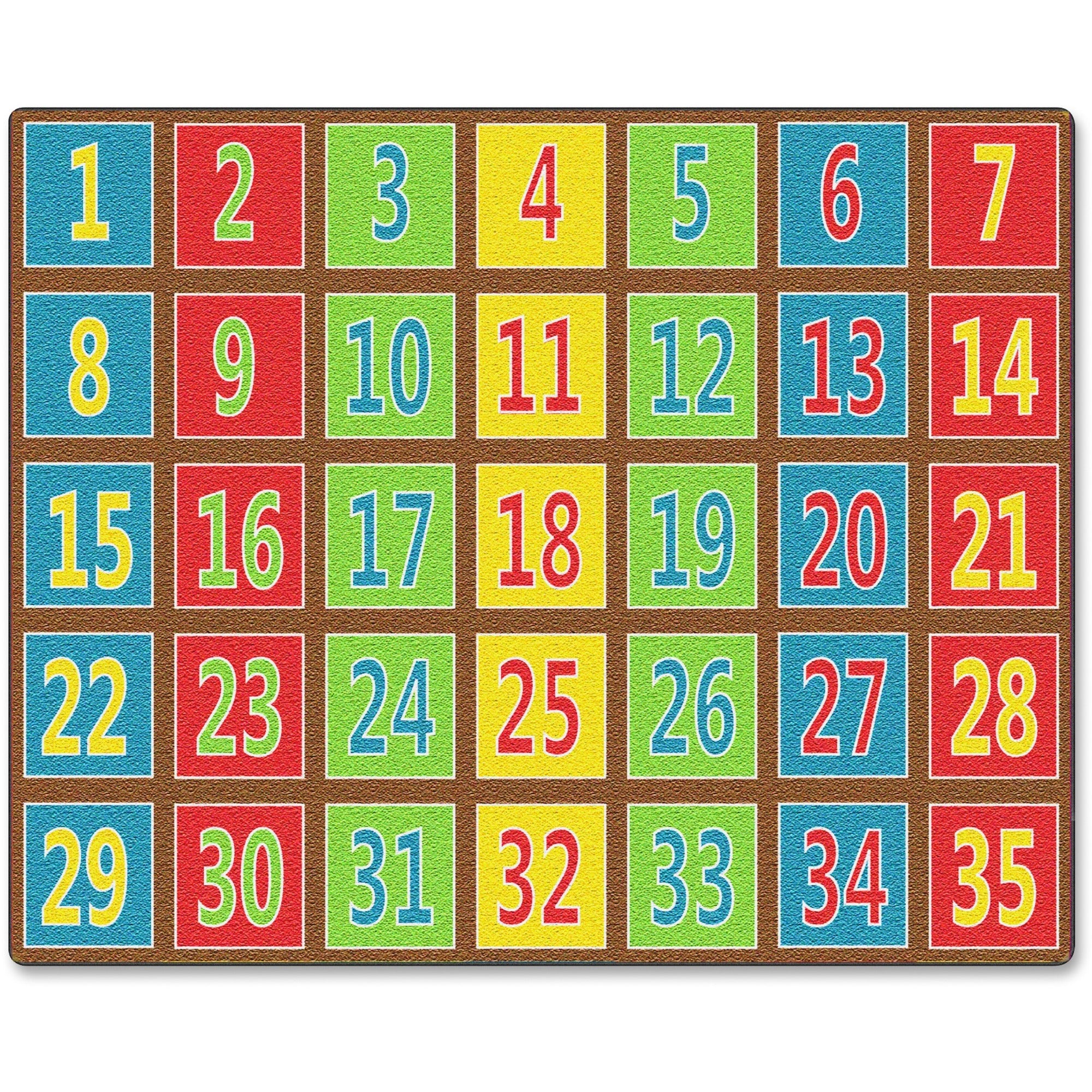Flagship Carpets Fun 123s Color Square Rows Rug, Multicolor, 13.16 ft x 10.75 ft, 1 Each
