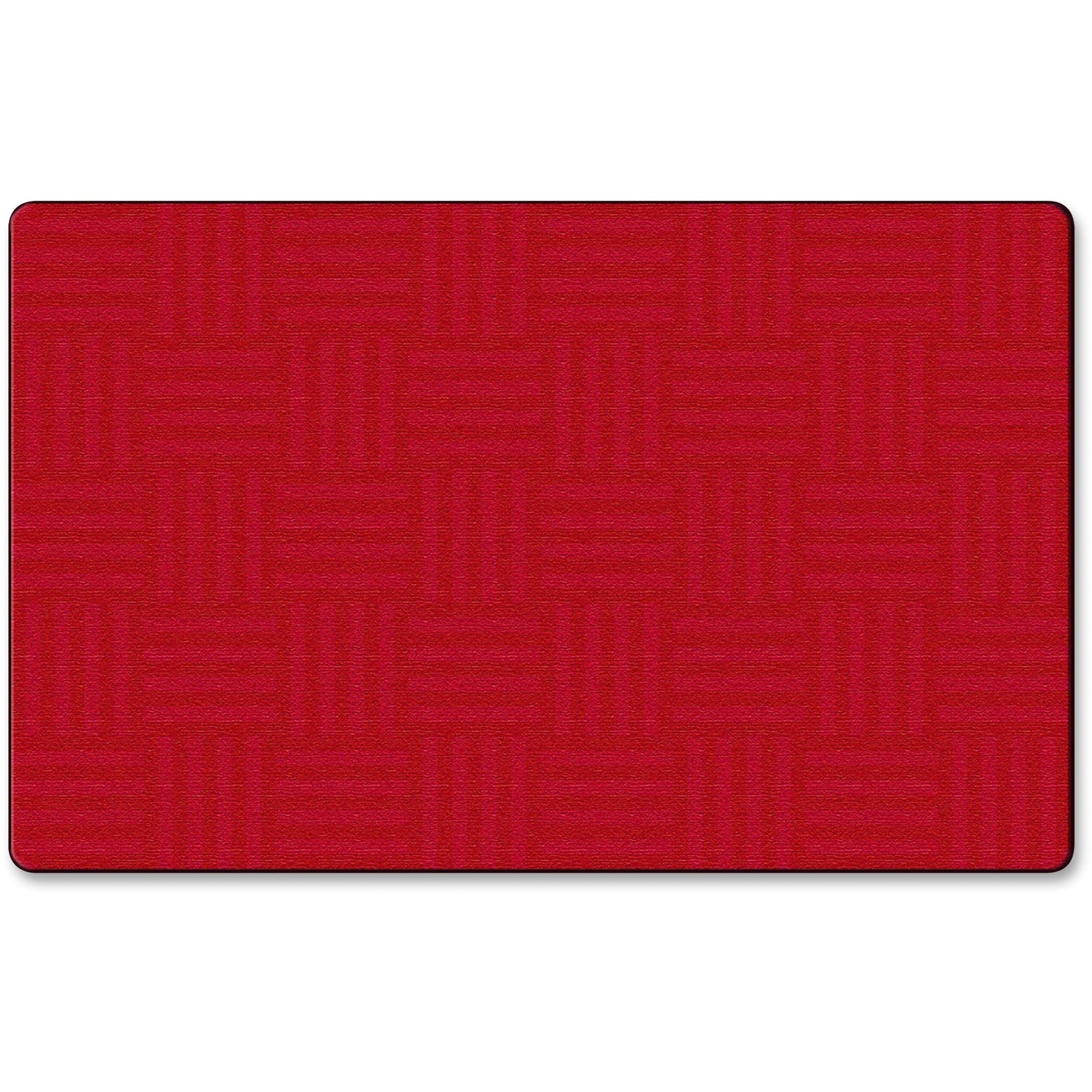 Flagship Carpets Solid Color Hashtag Rug - 99.96" Length x 72" Width - Cherry
