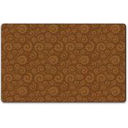 Flagship Carpets Solid Color Swirl Rug - 99.96" Length x 72" Width - Chocolate