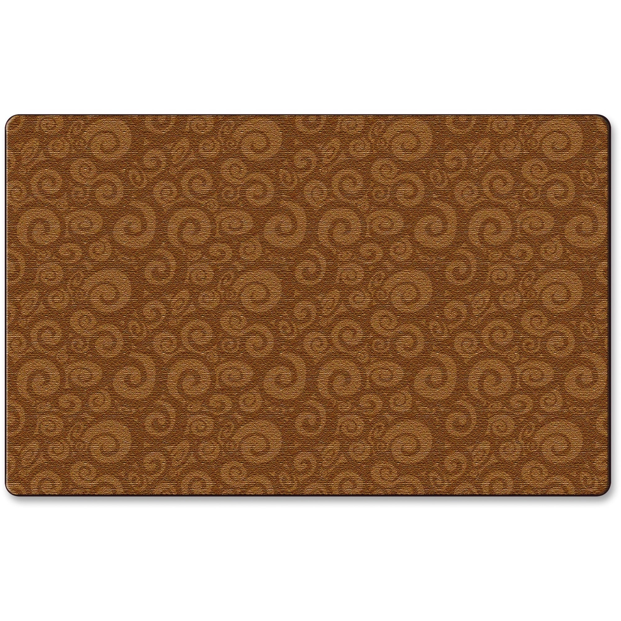 Flagship Carpets Solid Color Swirl Rug - 99.96" Length x 72" Width - Chocolate
