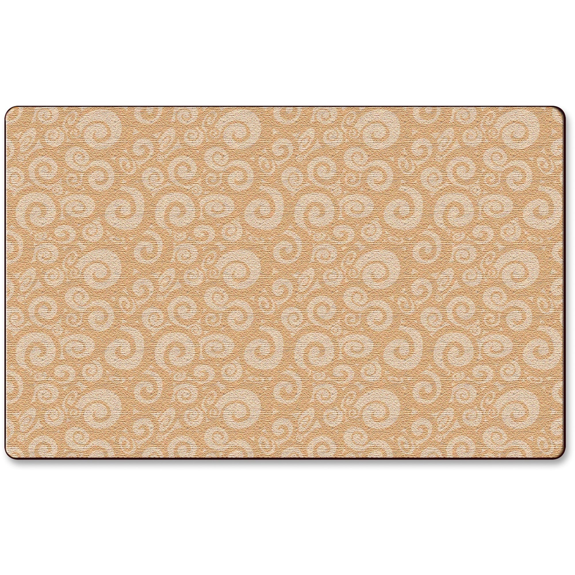 Flagship Carpets Solid Color Swirl Rug - 12 ft Length x 84" Width - Almond