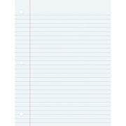 Pacon Wide Ruled Filler Paper - 100 Sheets - Wide Ruled Front Ruling - 0.37" Ruled - Red Margin - 3 Hole(s) - 8" x 10 1/2" Sheet Size - White Paper - Smooth, Punched - 1 Pack