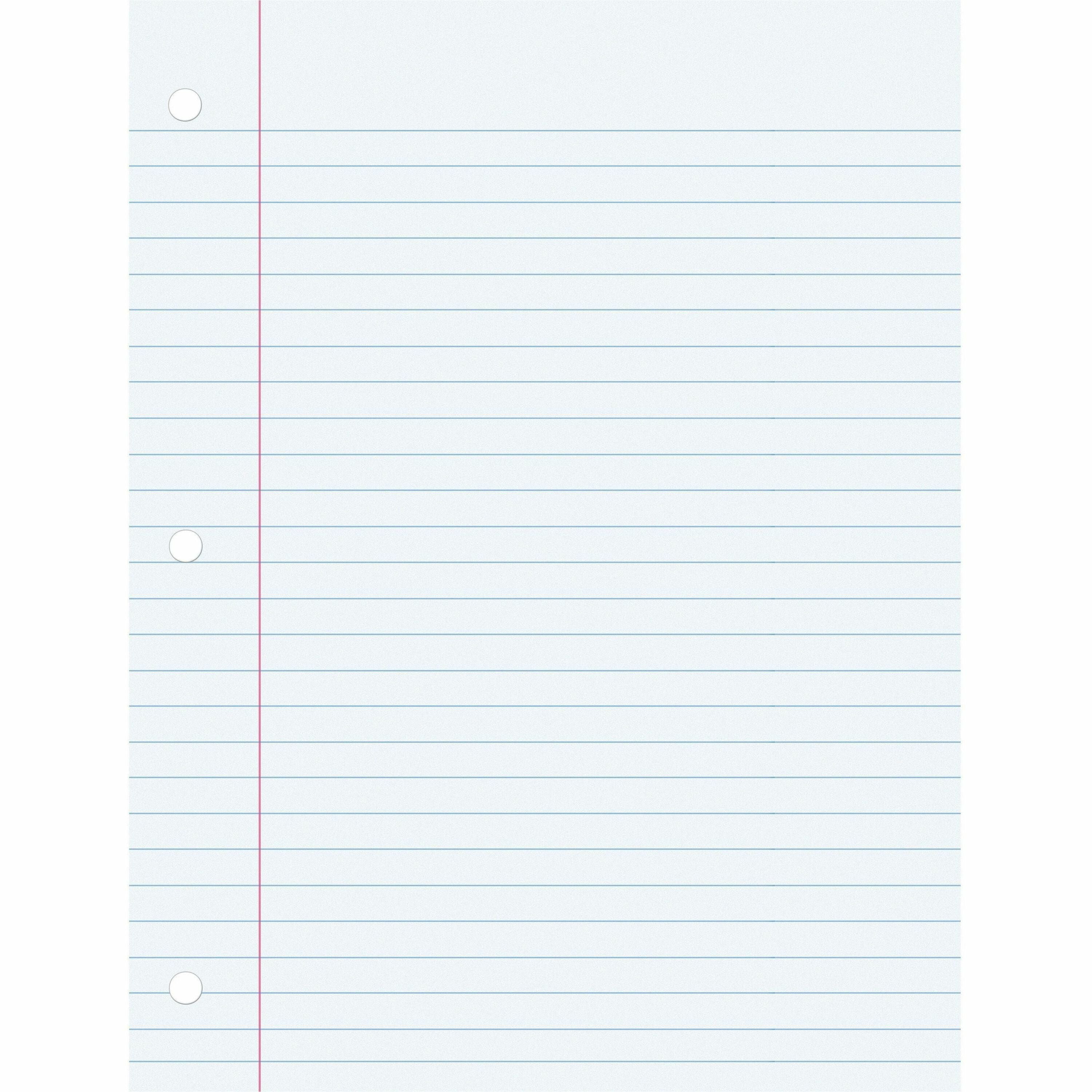 Pacon Wide Ruled Filler Paper - 100 Sheets - Wide Ruled Front Ruling - 0.37" Ruled - Red Margin - 3 Hole(s) - 8" x 10 1/2" Sheet Size - White Paper - Smooth, Punched - 1 Pack