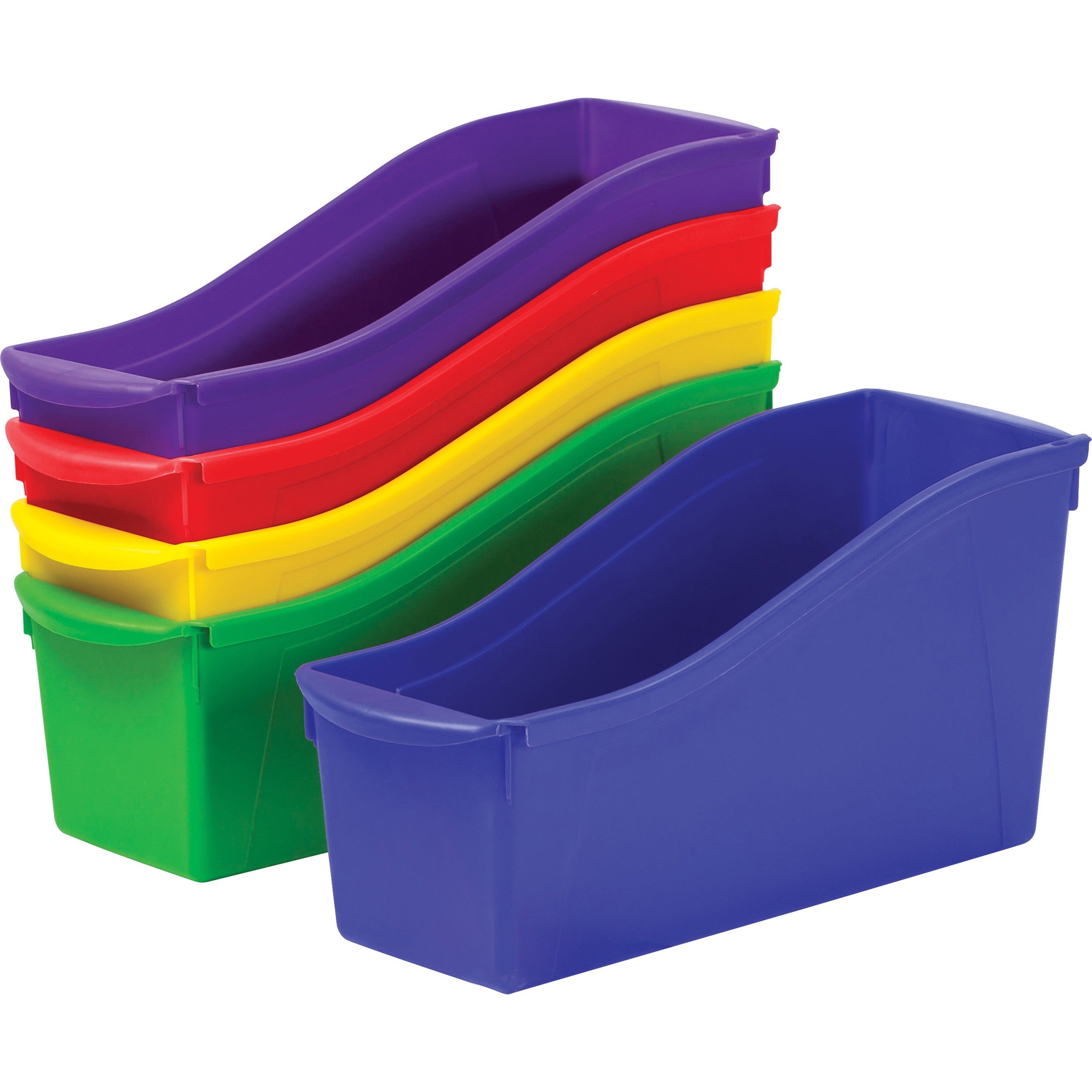7" Height x 5.30" Width x 14.30" Depth - Sturdy, Handle, Drop Resistant - 50% Recycled - Assorted - Plastic - 5 / Set