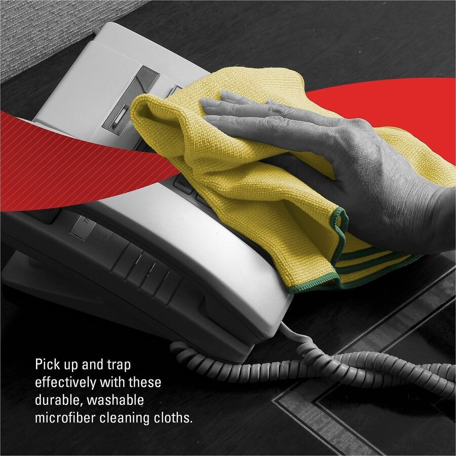 Wypall Microfiber Cloths - General Purpose - 15.75" Length x 15.75" Width - Eco-friendly, Absorbent, Durable, Launderable, Washable - Yellow - 6/Pack - 4 / Carton