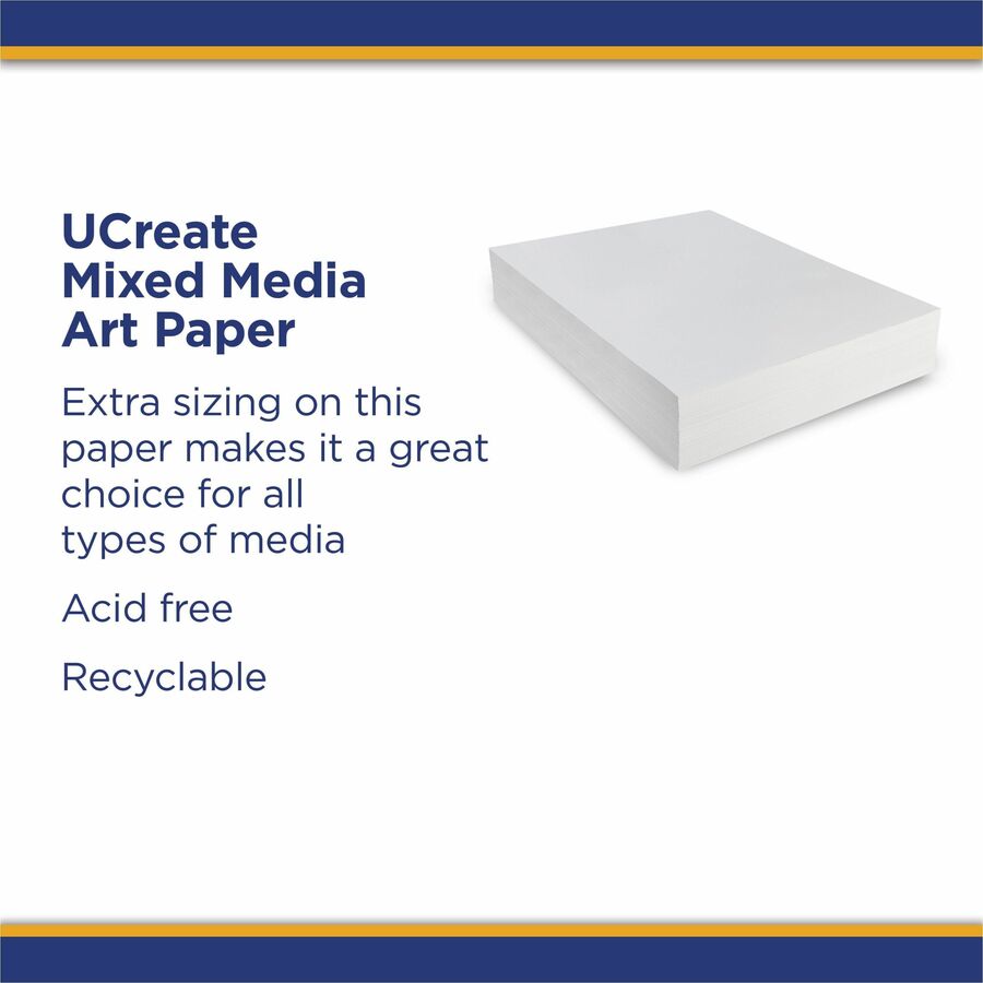 Mixed Media Art Paper, Heavyweight, 18" x 24", 500 Sheets
