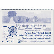 Picture Story Chart Tablet, White, Ruled Long, 1-1/2" Ruled, 24" x 16", 25 Sheets