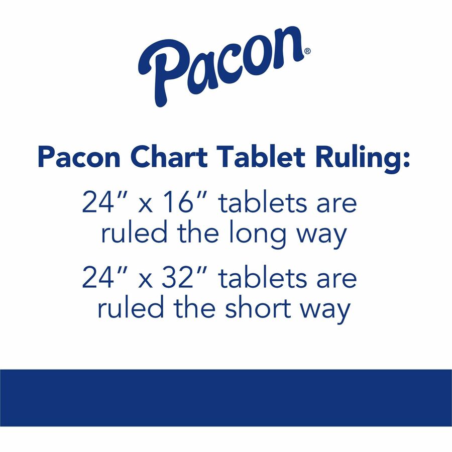 Picture Story Chart Tablet, White, Ruled Long, 1-1/2" Ruled, 24" x 16", 25 Sheets