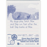 Picture Story Chart Tablet, White, Ruled Short, 1-1/2" Ruled, 24" x 32", 25 Sheets