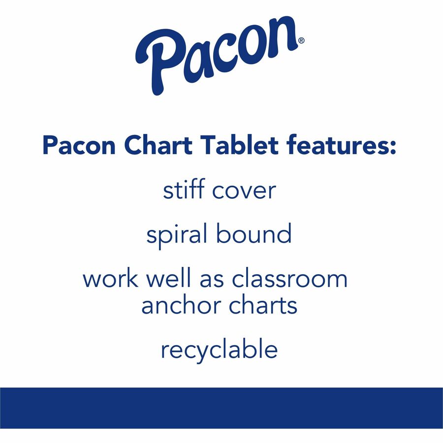 Picture Story Chart Tablet, White, Ruled Short, 1-1/2" Ruled, 24" x 32", 25 Sheets