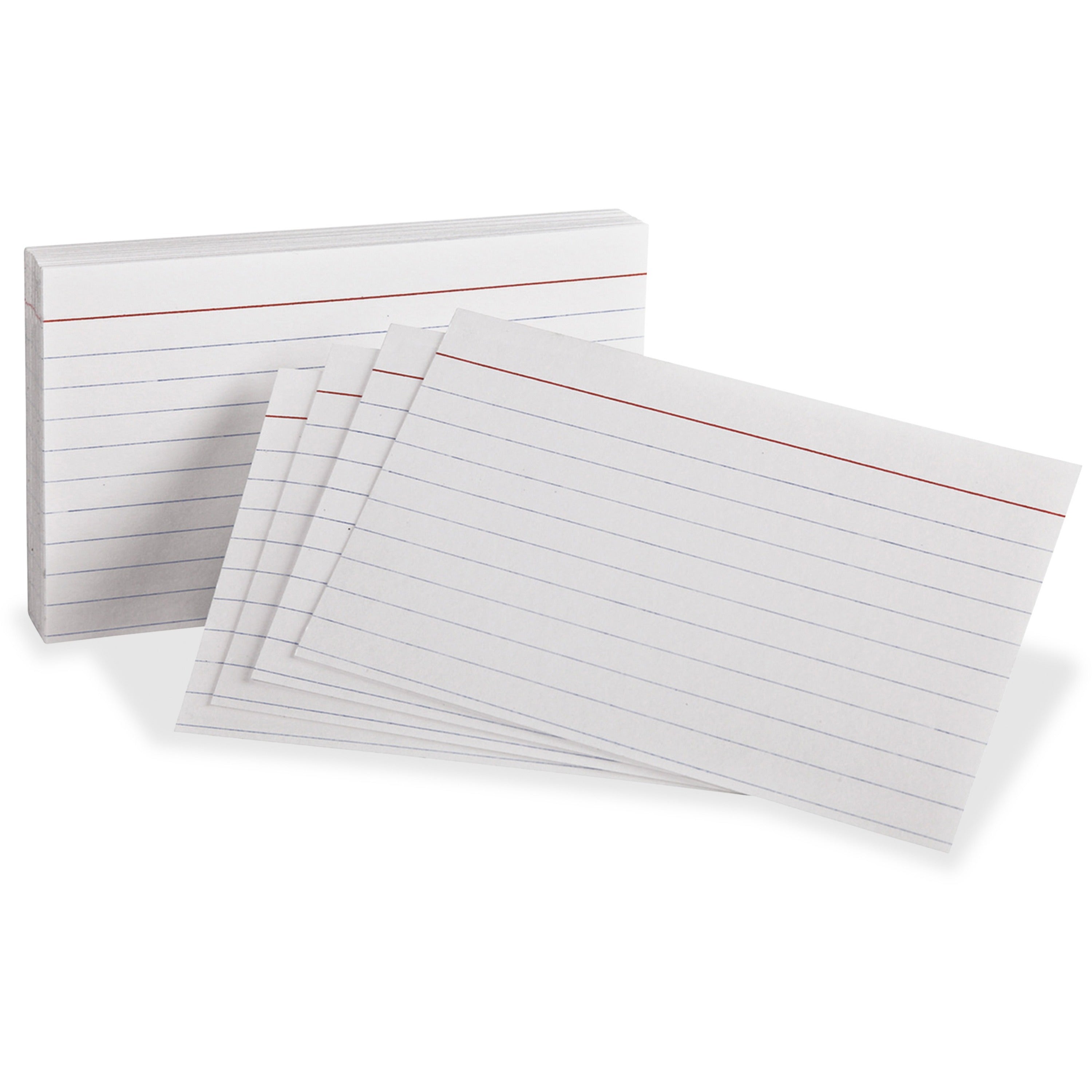 Front Ruling Surface - Ruled Front Ruling - 3" x 5" Sheet Size - White Paper - Heavyweight - 1 Pack