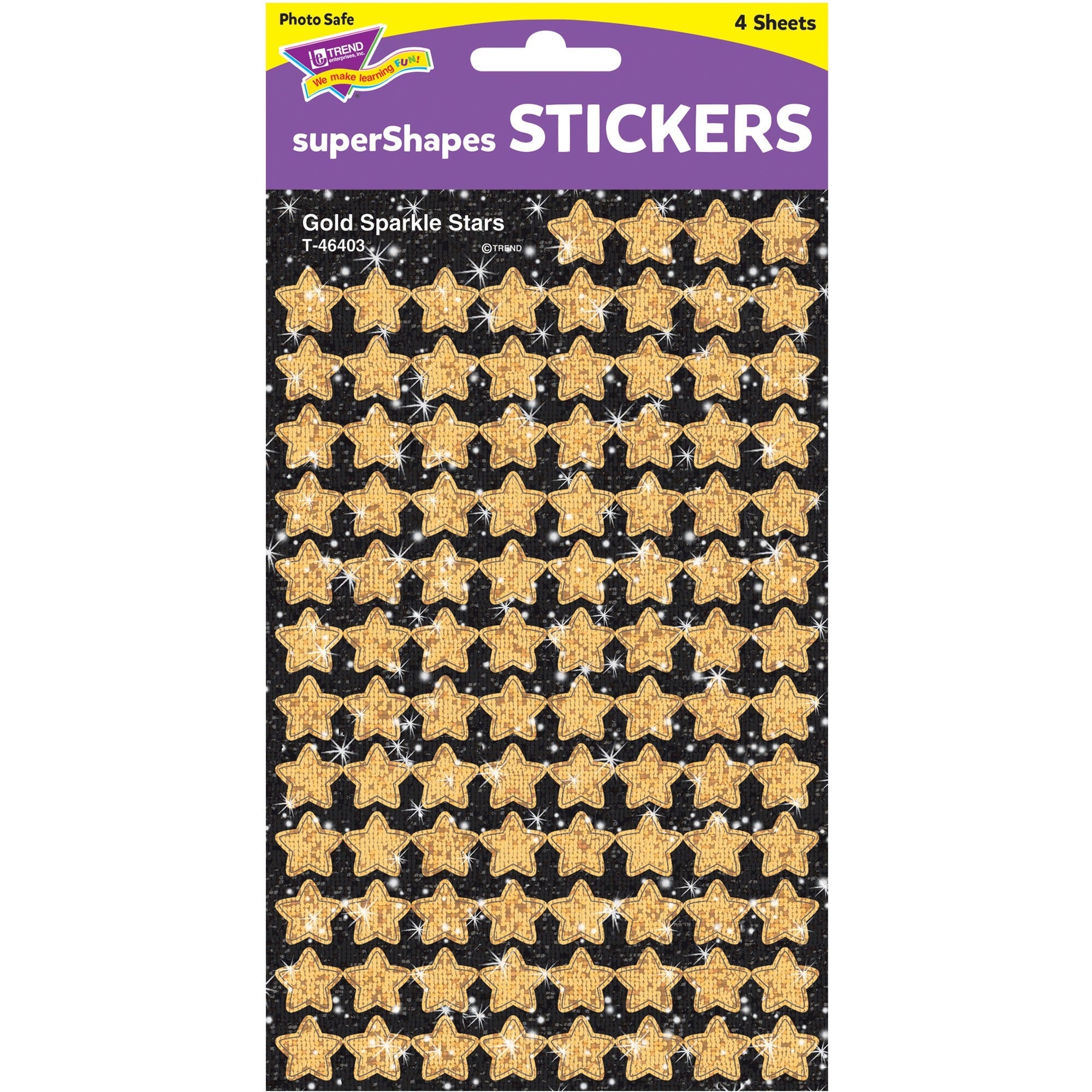 Sparkle Stars Shape - Self-adhesive - Acid-free, Fade Resistant, Non-toxic, Photo-safe - Gold - 400 / Pack