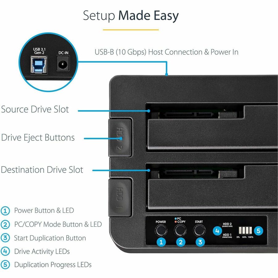 StarTech.com USB 3.1 Duplicator Docking Station
