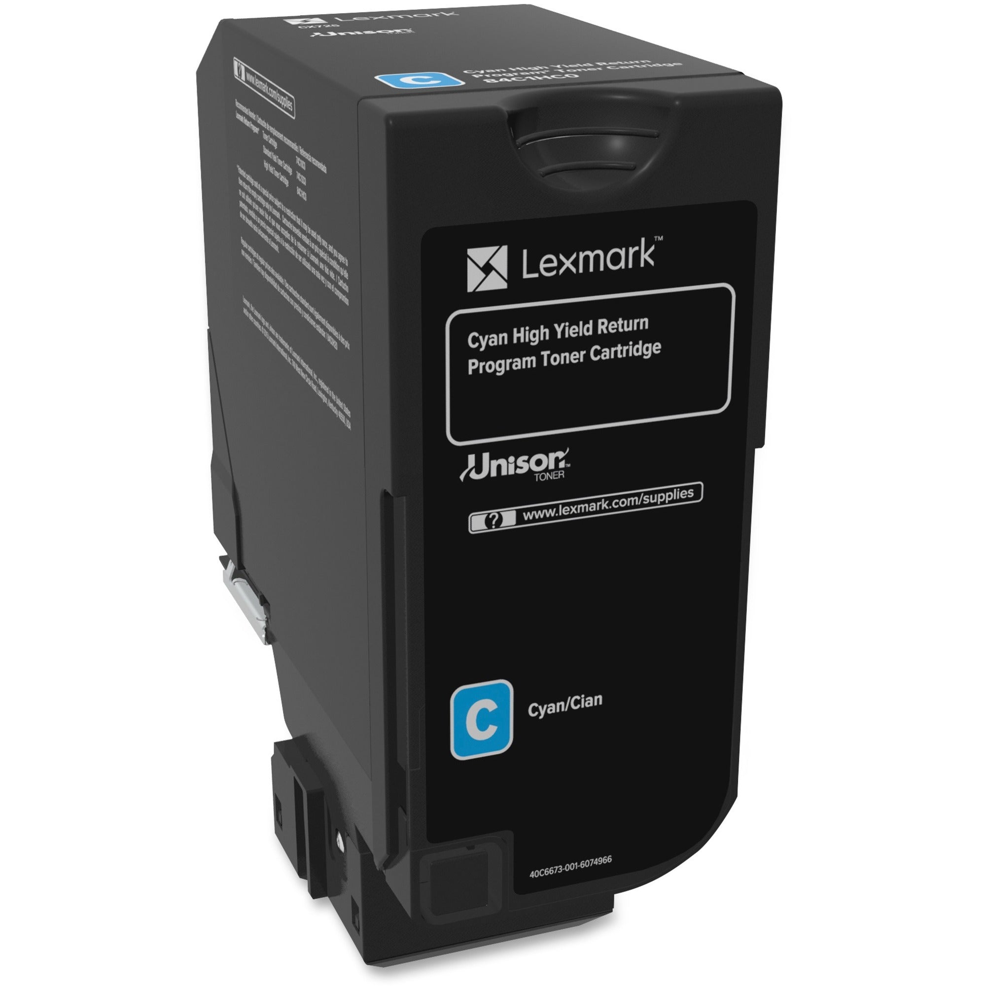 Lexmark Unison High Yield Laser Toner Cartridge, Cyan, 1 Each, 16,000 Page Yield