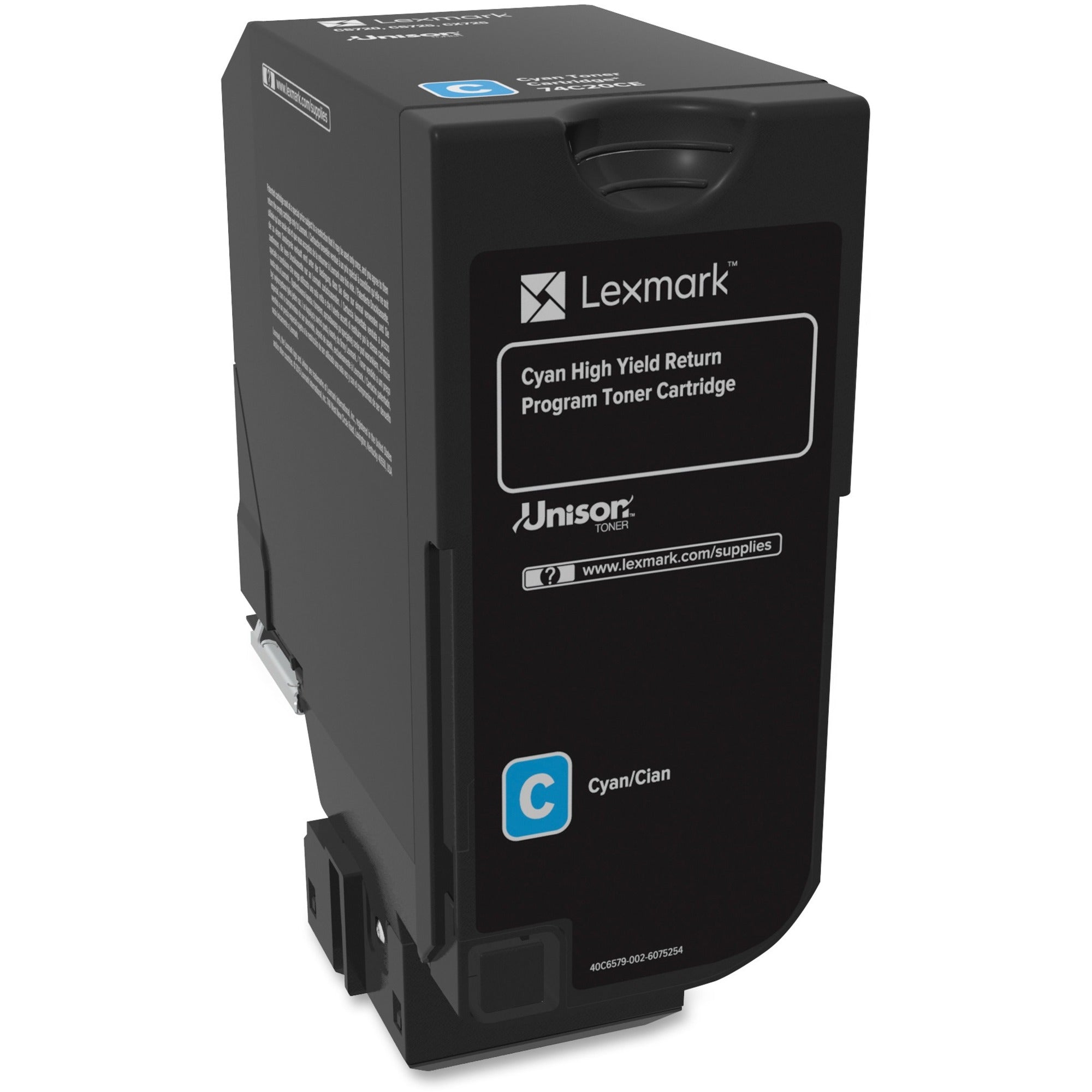 Lexmark Unison Original High Yield Laser Toner Cartridge, Cyan, 1 Each, 12,000 Page Yield