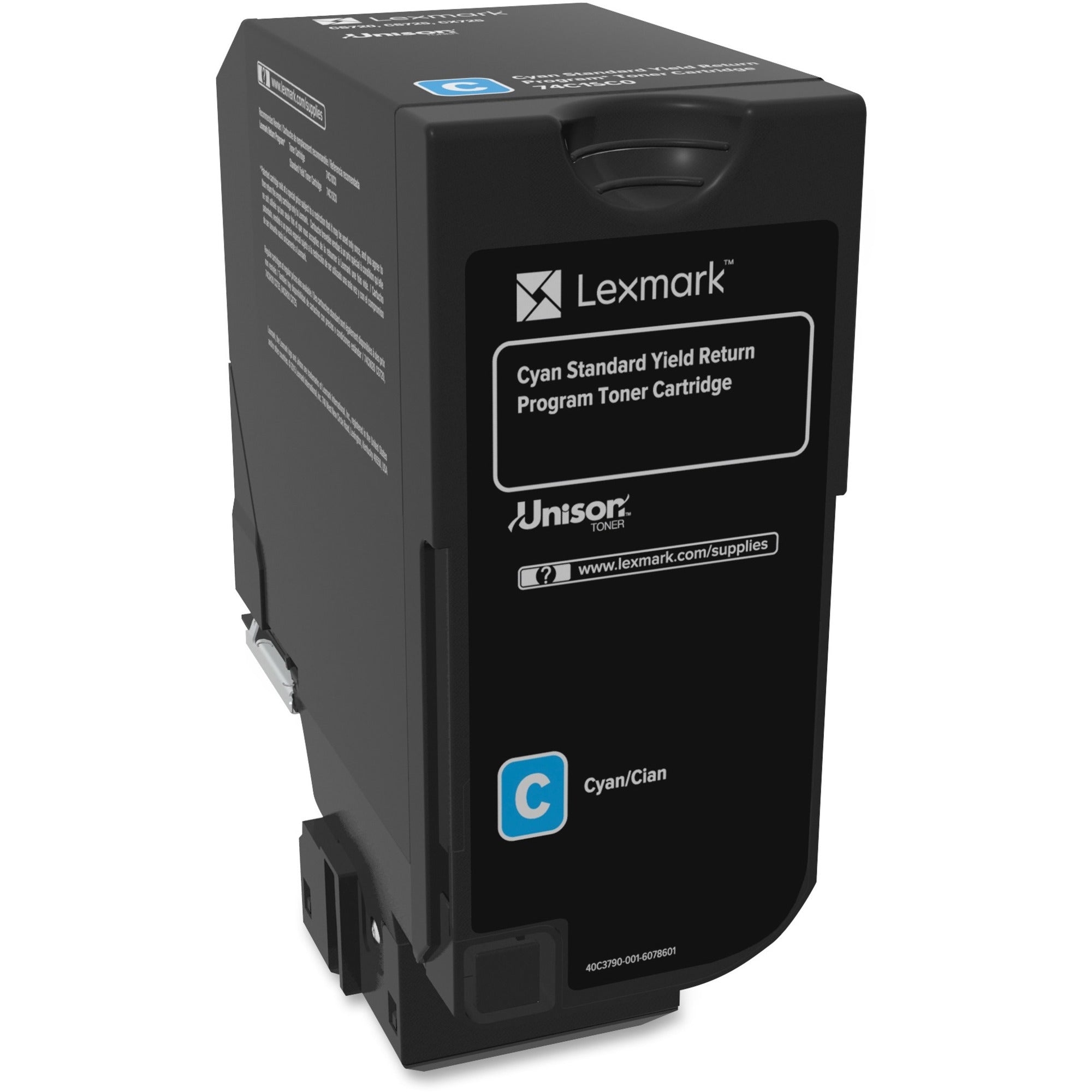 Lexmark Unison Standard Yield Toner Cartridge, Cyan, 7000 Pages, 1 Each