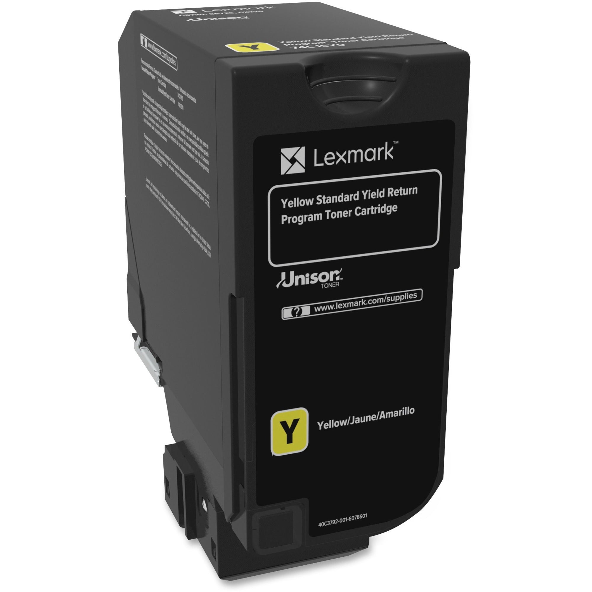 Lexmark Unison Standard Yield Yellow Laser Toner Cartridge, 1 Each, 7000 Page Yield