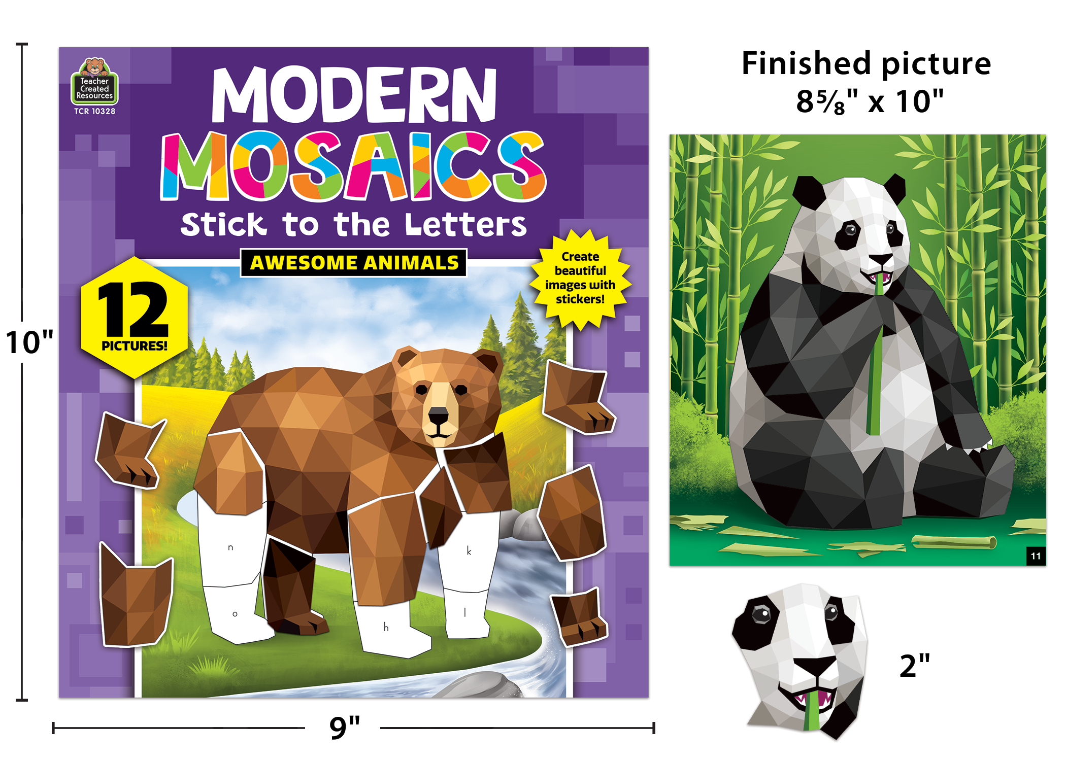 Awesome Animals Modern Mosaics Stick to the Letters