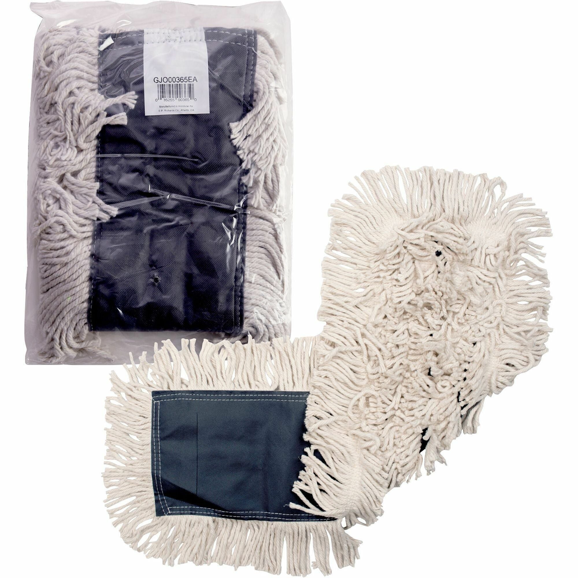 Genuine Joe Disposable Dust Mop Refill, 5" x 36", 4-ply Cotton/Synthetic Yarn, Looped Ends, Quick Drying, Fray Resistant, Natural, 1 Each