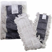 Genuine Joe Disposable Dust Mop Refill, 5" x 48", 4-ply Cotton/Synthetic Yarn, Looped Ends, Quick Drying, Fray Resistant, Natural, 1 Each