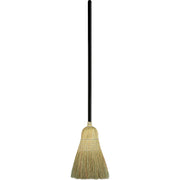 Genuine Joe Warehouse Broom, Corn Fiber Bristle, 38" Lacquered Wood Handle, Natural, 1 Each