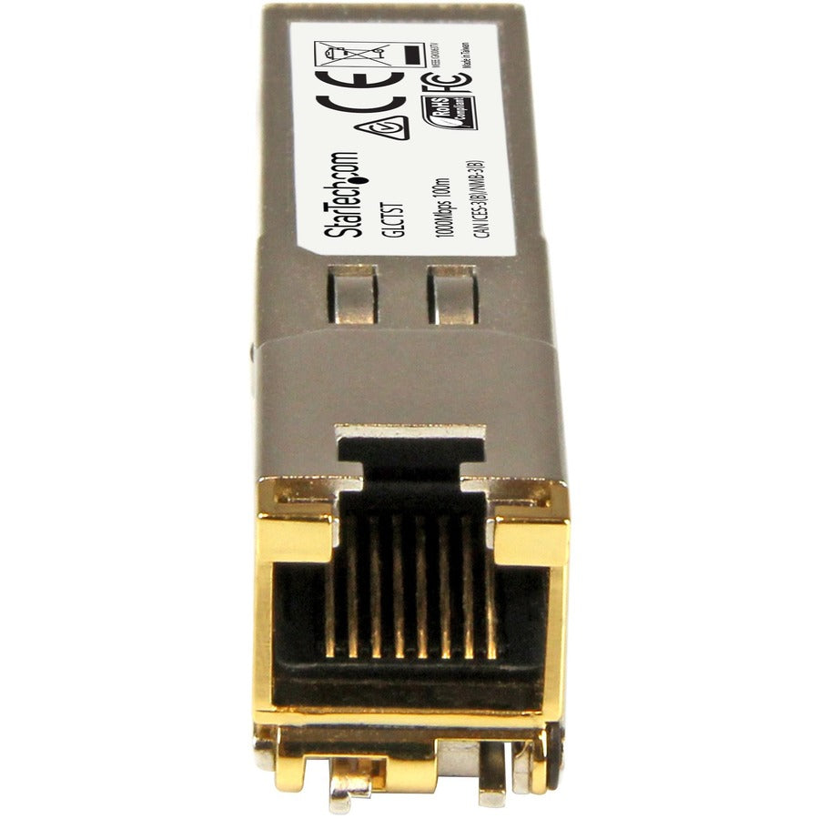 StarTech.com Cisco GLC-T Compatible SFP Transceiver Module, 1000BASE-T, RJ-45, Gigabit Ethernet, Hot-Pluggable, Hot-Swappable, 1 Each