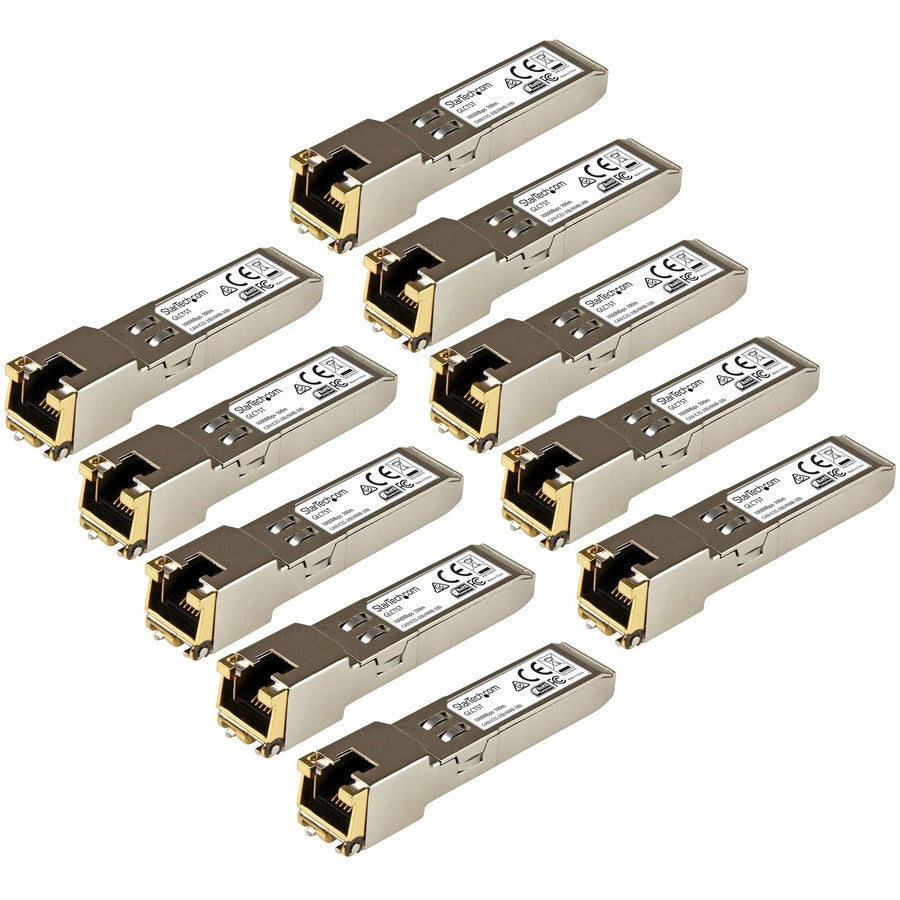 StarTech.com Cisco GLC-T Compatible SFP Transceiver Module - 1000BASE-T - 10 Pack