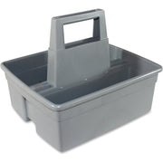 Impact Maids' Basket, 2 Compartments, 10.10" H x 11.10" W x 12.90" L, Handle, Heavy Duty Gray Plastic, 1 Each