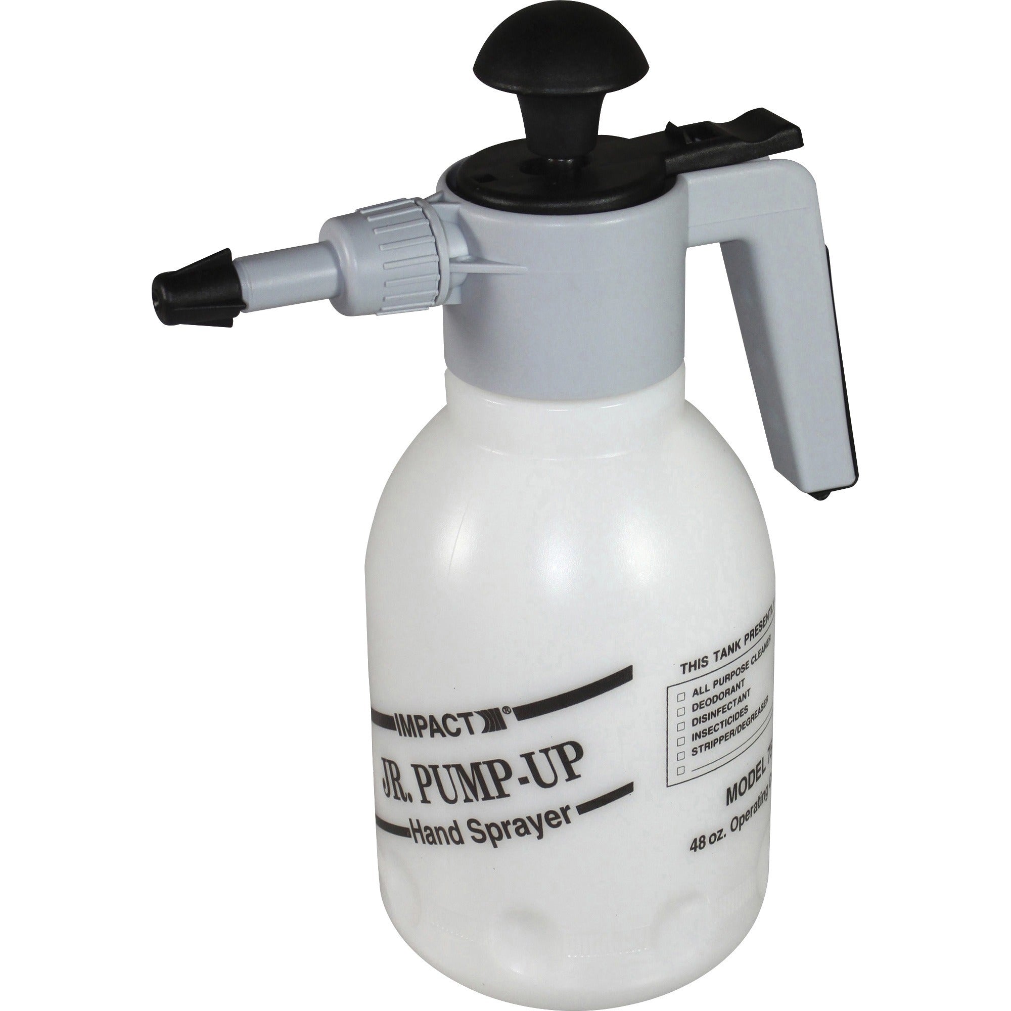 Jr. Pump-Up Sprayer, 48 oz Tank, 12.7" Height x 5.7" Width, Gray/Translucent, Metal, 1 Each