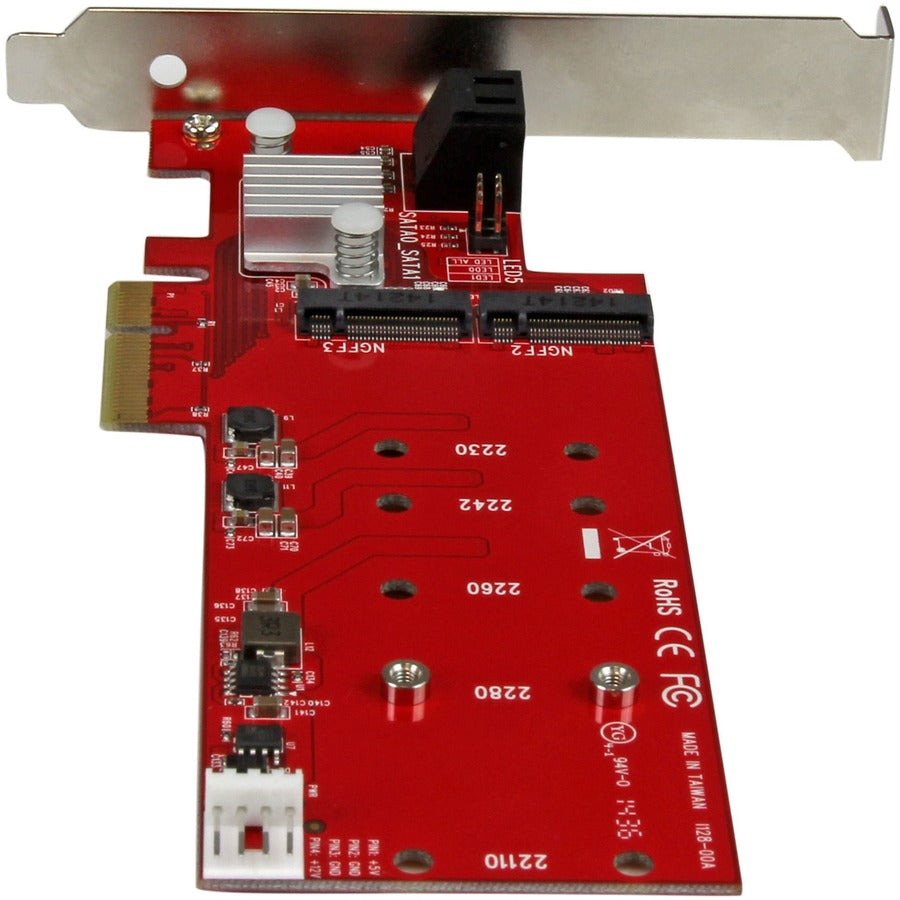 StarTech.com 2x M.2 NGFF SSD RAID Controller Card Plus 2x SATA III Ports - PCIe