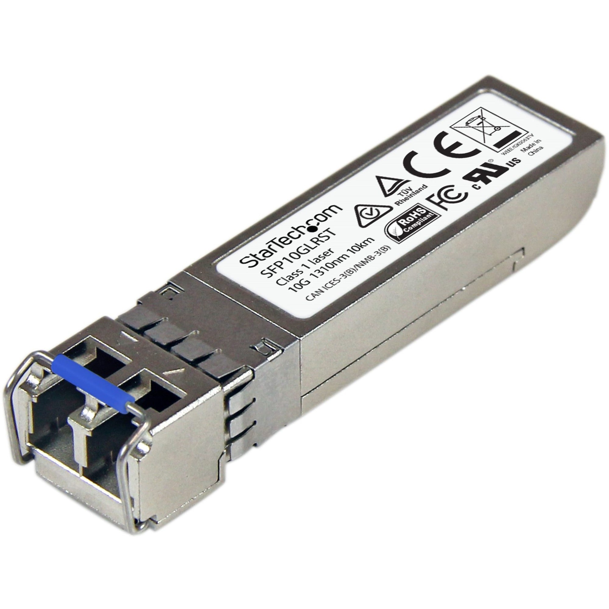 StarTech.com Cisco SFP-10G-LR Compatible SFP+ Transceiver Module, 10GBASE-LR, LC Duplex, Single-Mode, 10GbE, Hot-Pluggable, 1 Each