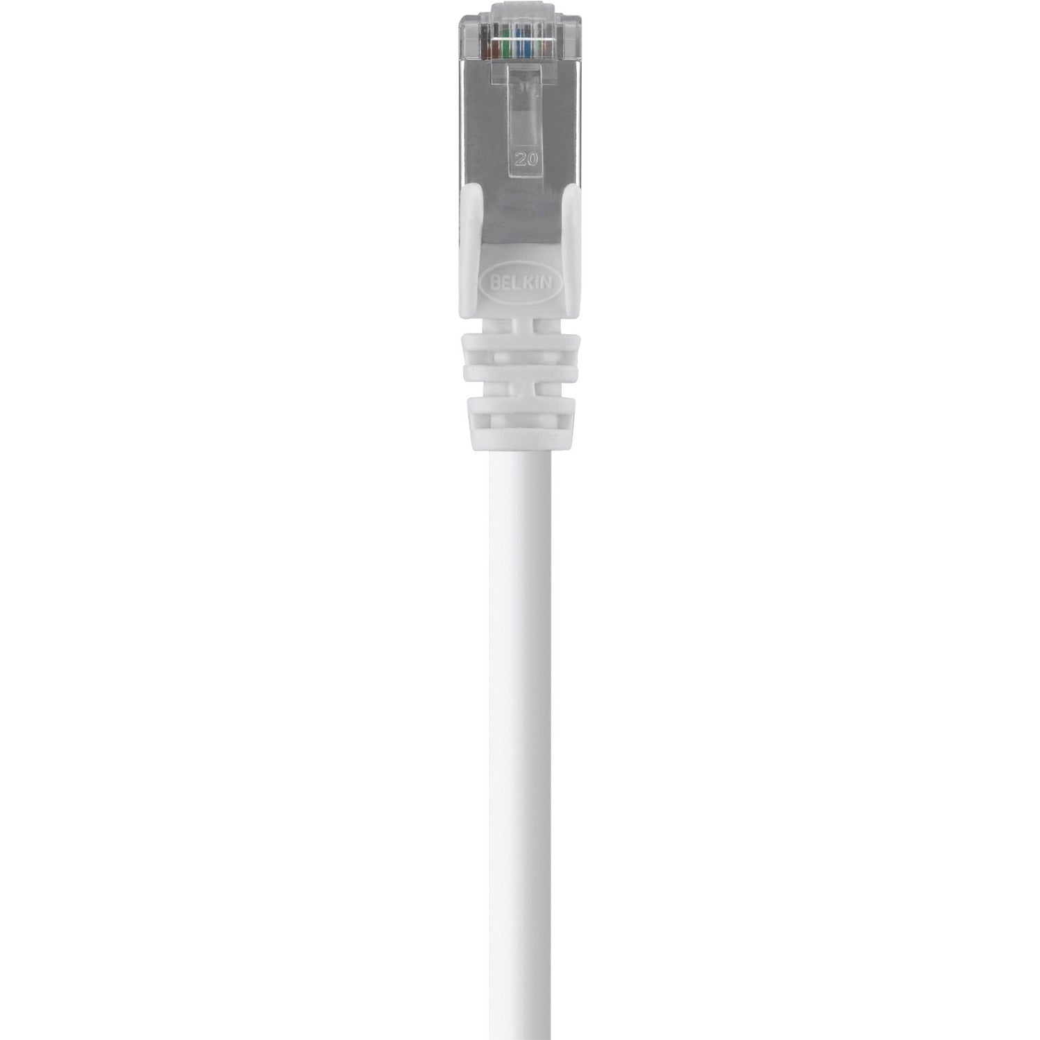 Belkin RJ45 Category 5e Patch Cable, 18 ft, 24 AWG, Gold Plated Contacts, White, 1 Each
