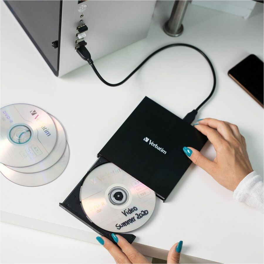 DVD±R/±RW Support - 24x CD Rewrite - 8x DVD Rewrite - M-DISC Ready - Double-layer Media Supported - USB 2.0 - Slimline