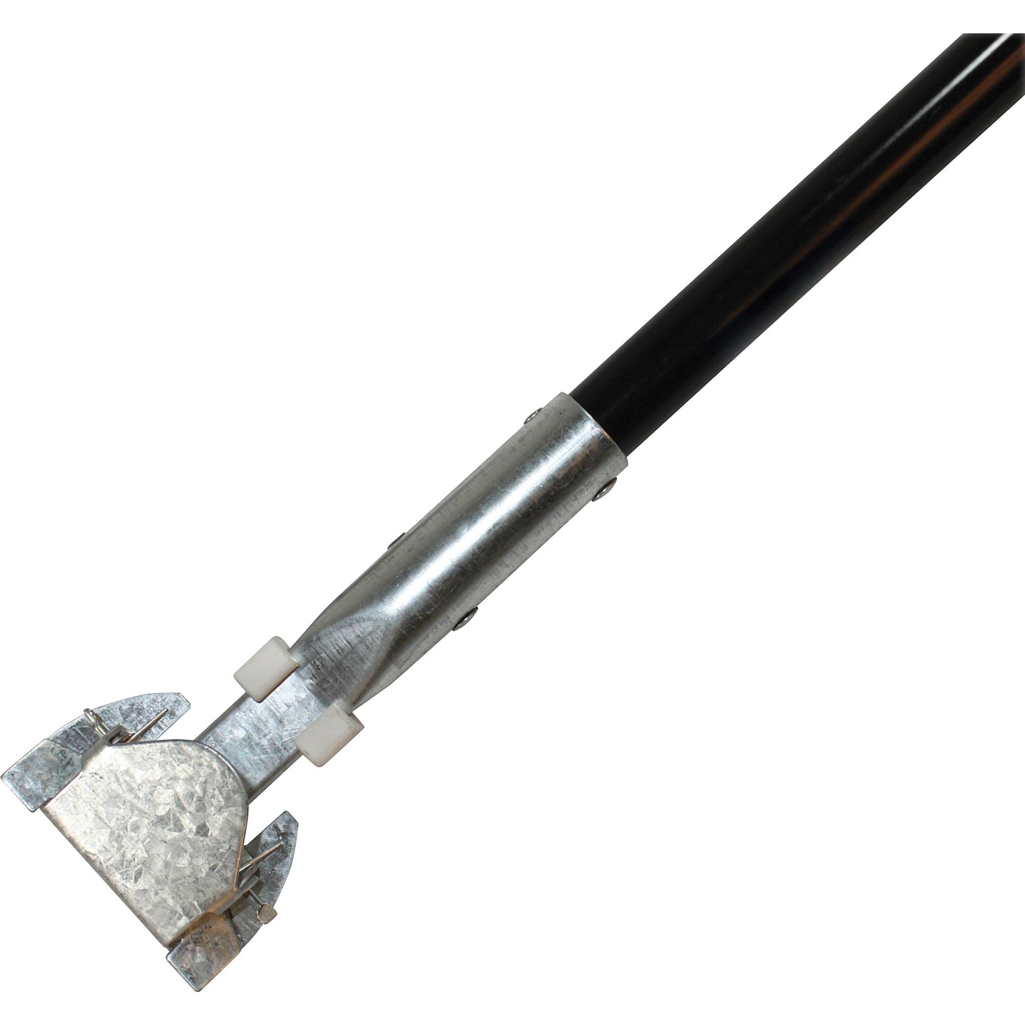Genuine Joe Clip-on Dust Mop Steel Handle, 60" Length x 1" Diameter, Black, Steel/Vinyl, 1 Each