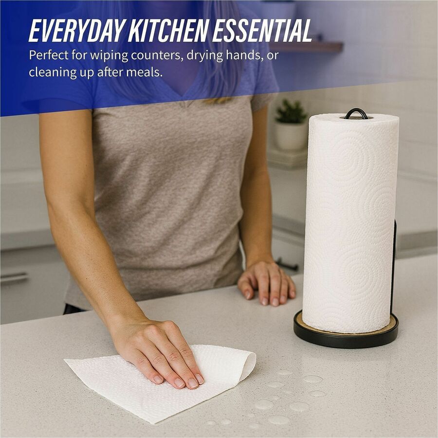 Genuine Joe Kitchen Roll Flexible Size Towels, 2-Ply, 1 5/8" Core, White, 170 Sheets per Roll, 30 Rolls per Carton