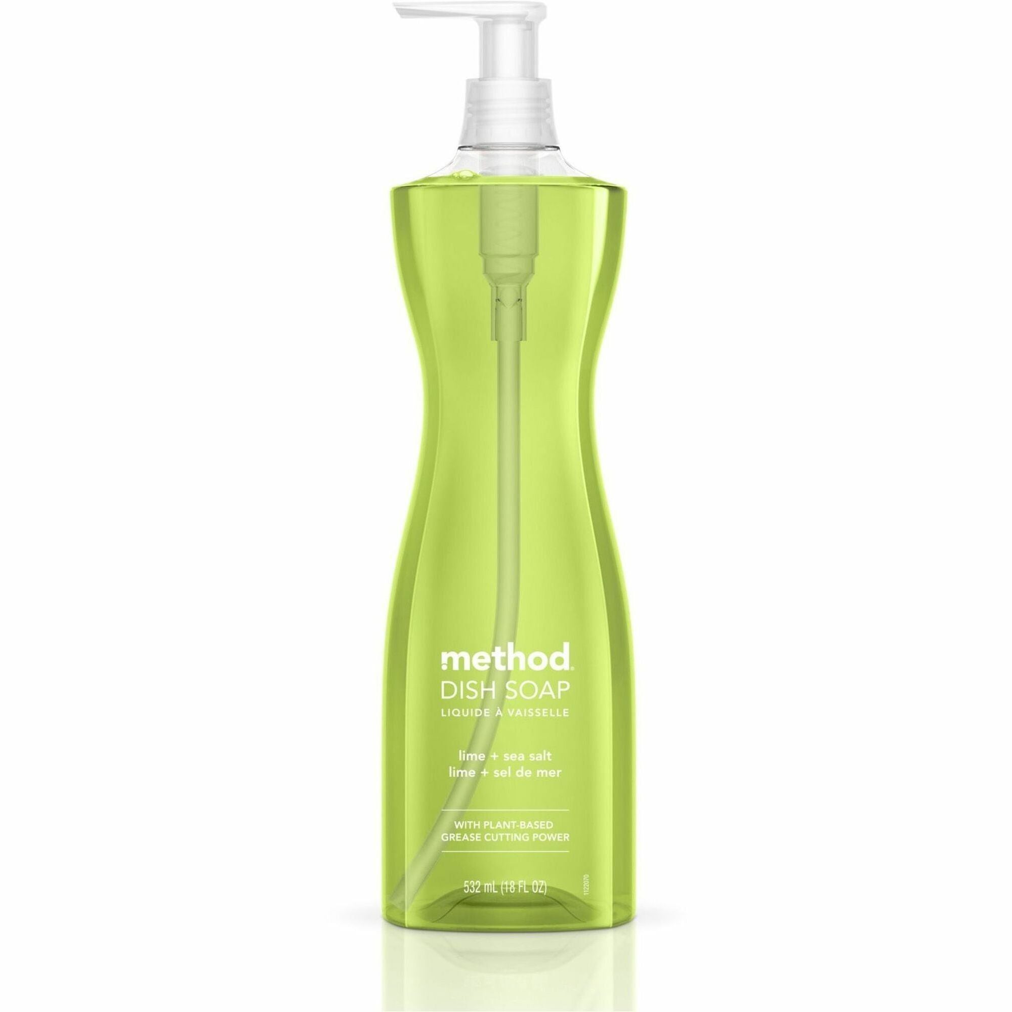 Method Dish Soap, Lime + Seasalt Scent, Light Willow Green, 18 fl oz, 1 Each