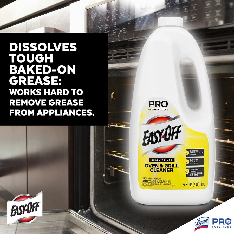 Easy-Off Oven/Grill Cleaner, 64 fl oz (2 quart), Non-flammable, Clear Bottle, 1 Each