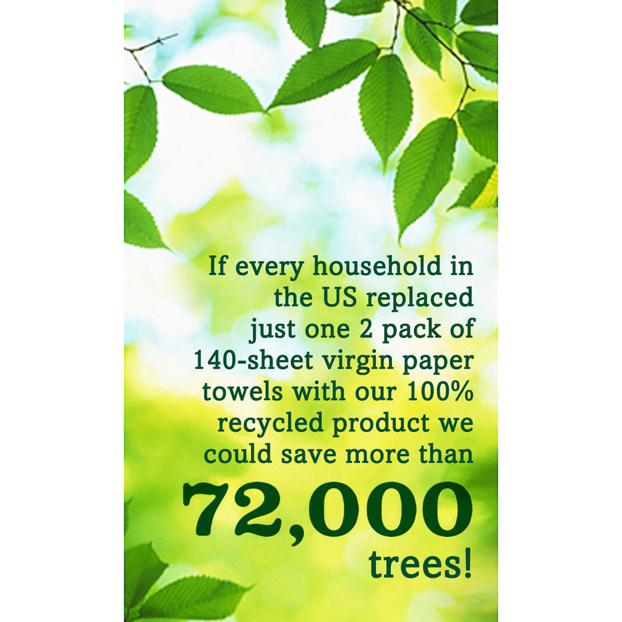 Seventh Generation 100% Recycled Paper Towels, 2 Ply, 156 Sheets per Roll, White, 8 Pack