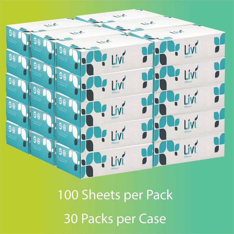 2 Ply - 8.37" Width x 8.07" Length - White - Virgin Fiber - 100/Box - 30 / Carton
