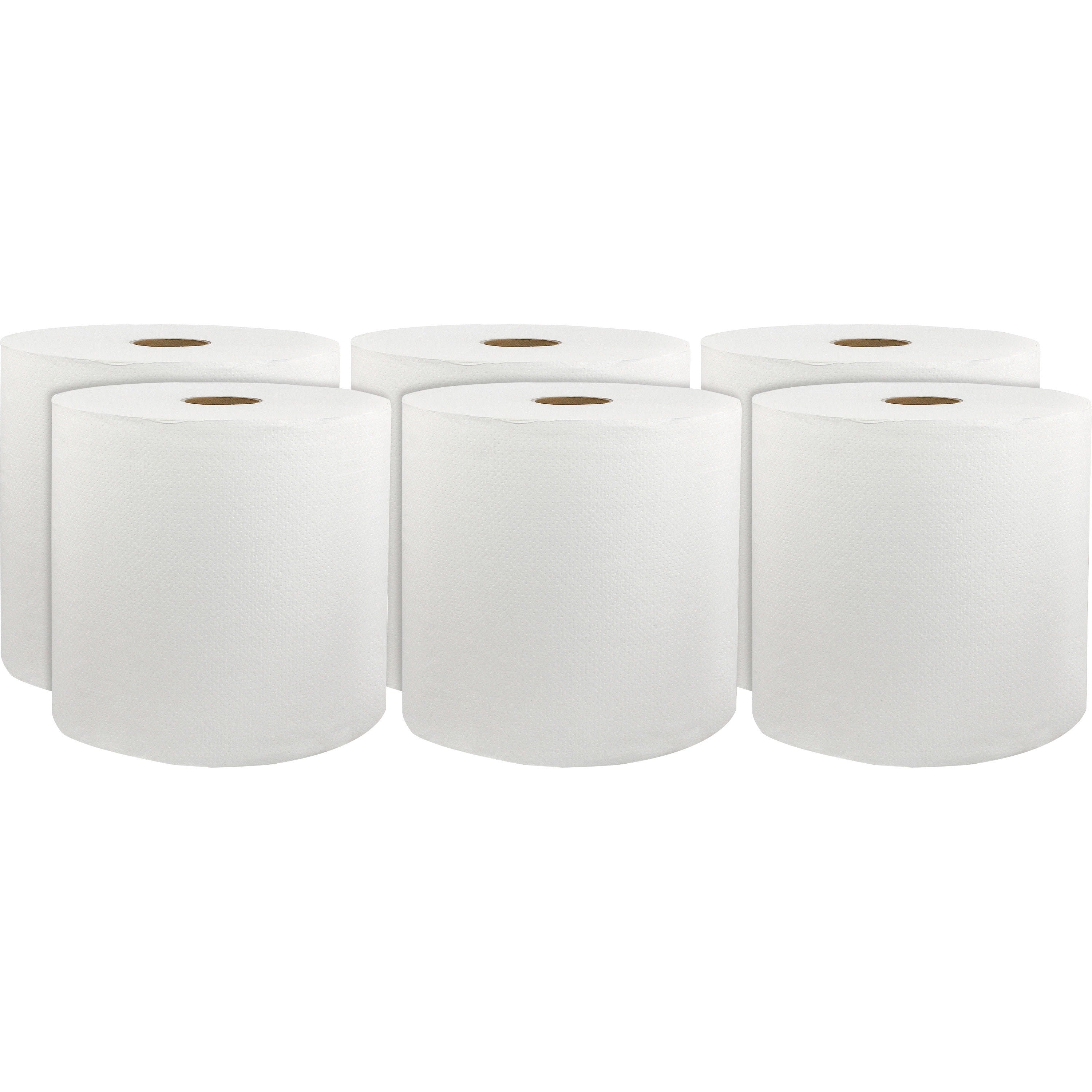 1 Ply - 8" Width x 800 ft Length - White - Virgin Fiber - 6 / Carton