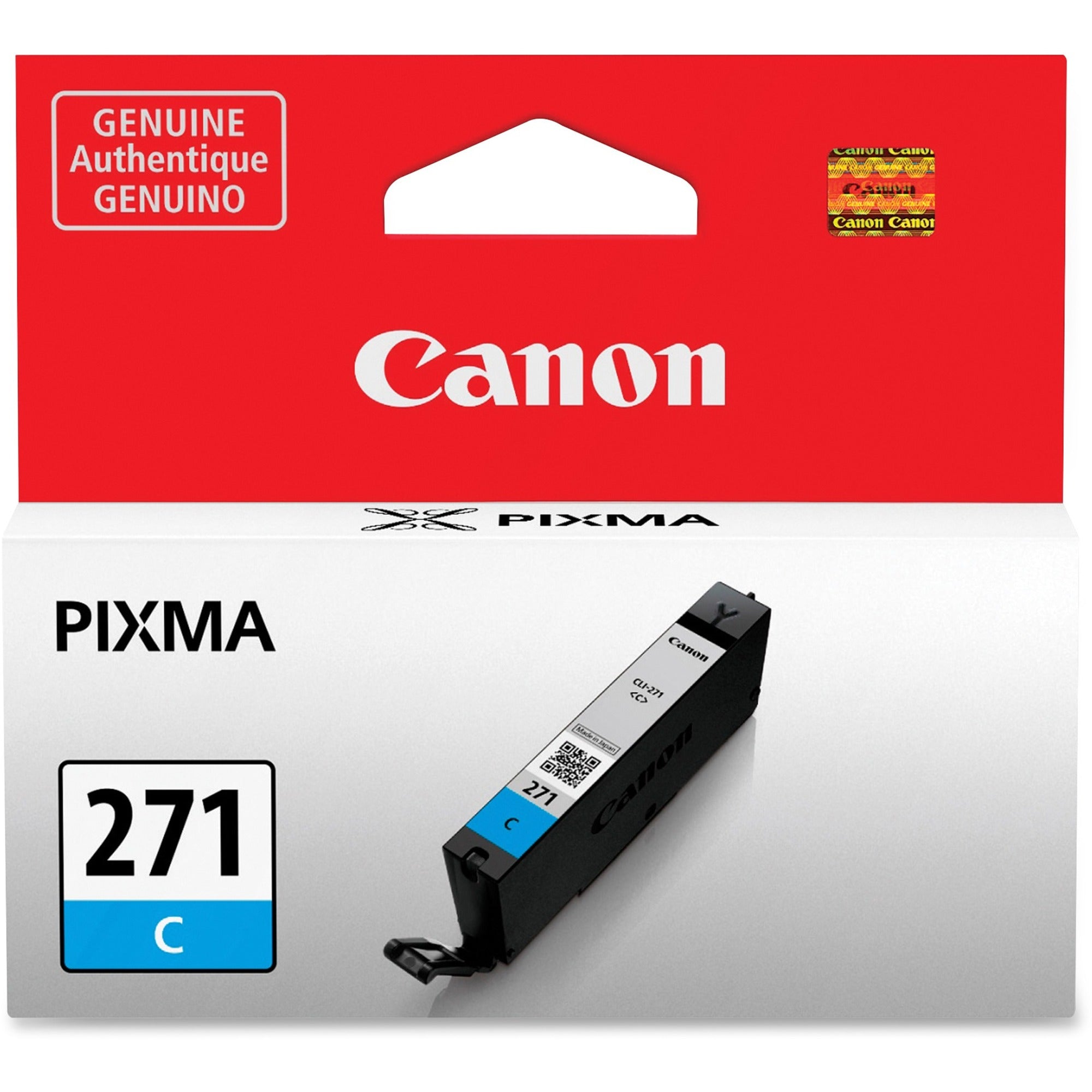 Canon CLI-271 Original Standard Yield Inkjet Ink Cartridge - Cyan - 1 Each