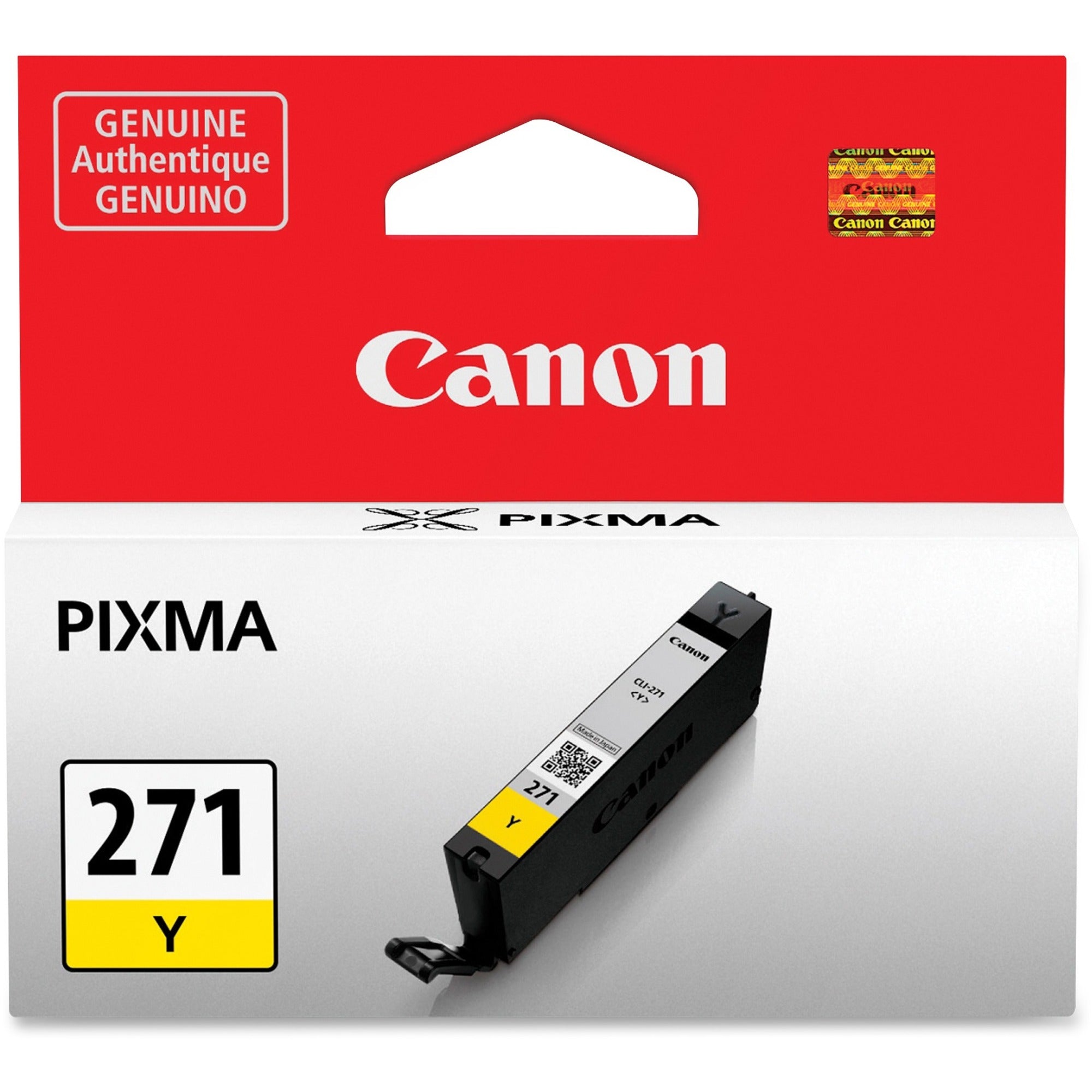 Canon CLI-271 Original Standard Yield Inkjet Ink Cartridge - Yellow - 1 Each
