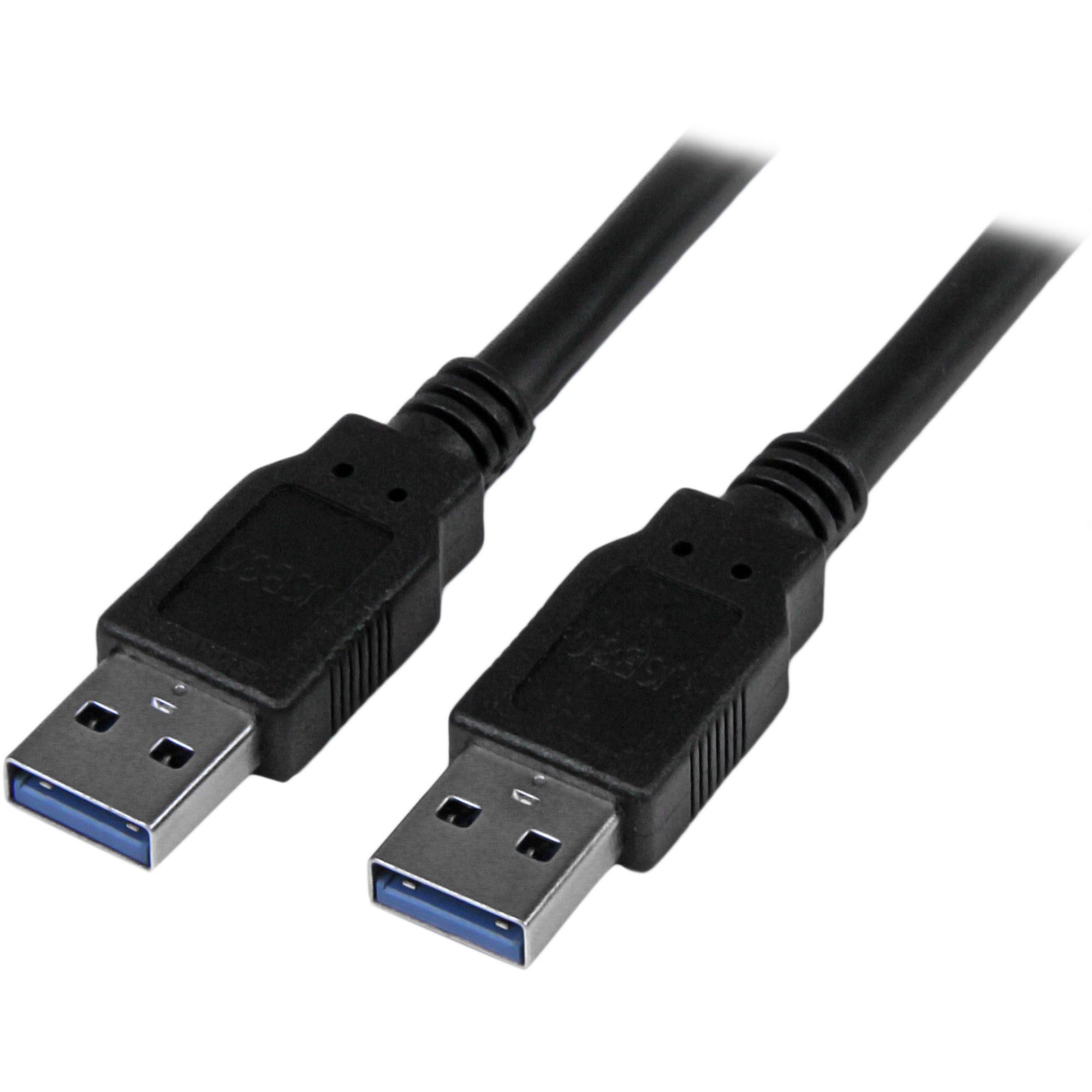 StarTech.com 9.84 ft USB 3.0 to USB 3.1 Type A Male-Male Data Transfer Cable, Shielded, Nickel Plated, Black, 24/28 AWG, 5 Gbit/s, 1 Each