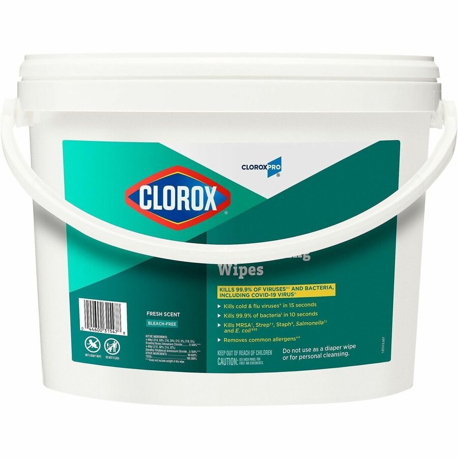 CloroxPro Disinfecting Wipes, Fresh Scent, Pre-moistened, Anti-bacterial, Textured, White, 700 Wipes per Tub, 1 Tub